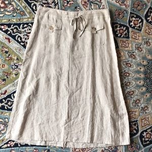 100% Linen midi skirt